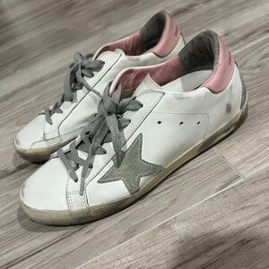 Golden Goose Superstar Distressed Lace Up Trainers